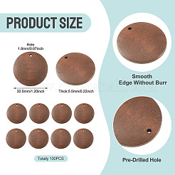 100Pcs Natural Wood Pendants&nbsp;WOOD-TA0003-08