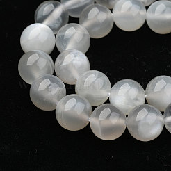 天然ホワイトムーンストーンビーズ連売り  ラウンド  8mm  穴：1mm  約50個/連  14.96''（38センチメートル）&nbsp;G-J373-13-8mm