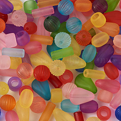 500Pcs 5 Style Transparent Acrylic Beads&nbsp;FACR-PJ0001-04