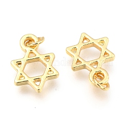 合金チャーム  長持ちメッキ  丸カン付き  五芒星形  18KGP本金メッキ  13x9x1.6mm  穴：2.5mm&nbsp;PALLOY-B024-17G