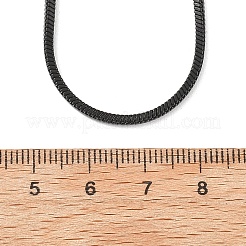 2mm 304ステンレススチールスクエアスネークチェーンネックレス（女性用）  ブラック  17.87インチ（45.4cm）&nbsp;NJEW-B131-01A-EB