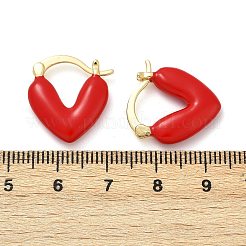 Brass Enamel Hoop Earrings&nbsp;EJEW-R032-05G
