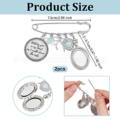 2Pcs Alloy & Glass & Rhinestone Kilt Pins DIY Jewelry Kits&nbsp;JEWB-OC00003