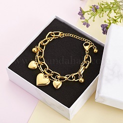 Stainless Steel Heart Charm Bracelets for Women&nbsp;BJEW-BB69676-I