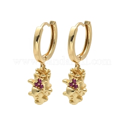 Brass Cubic Zirconia Hoop Earrings&nbsp;EJEW-Q015-01G-A