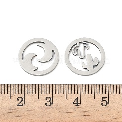 ステンレスペンダント201個  フラットラウンド  混合図形  ステンレス鋼色  15x1mm  10個/袋&nbsp;LS-STAS-H246-02P