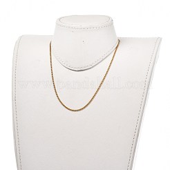 304ステンレススチールカーブチェーンネックレス  スプリングリングの留め金と  ゴールドカラー  17.05インチ（43.3cm）  2mm&nbsp;NJEW-JN02908