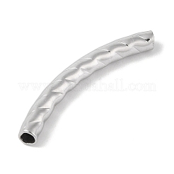 304ステンレス鋼湾曲チューブビーズ  ステンレス鋼色  37x4mm  穴：2.5mm.&nbsp;STAS-M071-03E-P