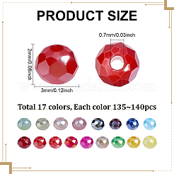 17 Strands 17 Colors Baking Electroplate Glass Beads Strands&nbsp;DGLA-ME0001-17