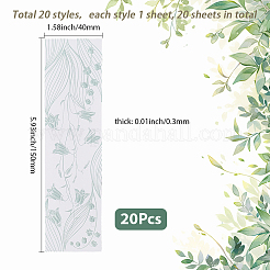紙製ブックマーク20個  長方形  ダークシーグリーン  150x40x0.3mm&nbsp;AJEW-WH20020-201