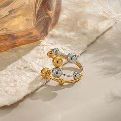 Adjustable 304 Stainless Steel Cuff Open Rings for Women&nbsp;LS-JL6559