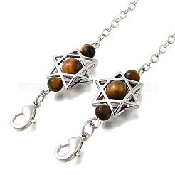 Round Natural Tiger Eye Dowsing Pendulums&nbsp;G-M447-07P-07