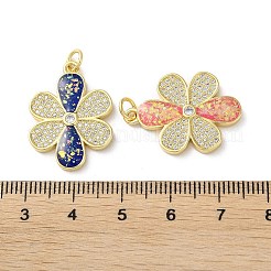 Brass Micro Pave Clear Cubic Zirconia Pendants&nbsp;KK-C045-29G