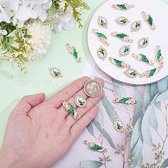 24Pcs 2 Styles Alloy Enamel with Crystal Rhinestone and Acrylic Connector Charms&nbsp;FIND-HY0005-34