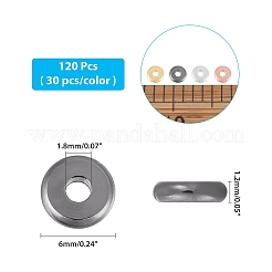 真鍮製スペーサービーズ  フラットラウンド  ミックスカラー  6x1.2mm  穴：1.8mm  4色  30個/カラー  120pc&nbsp;KK-AR0001-67