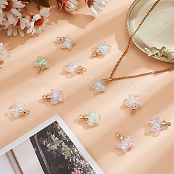 48Pcs 6 Colors Luminous Glass Pendants&nbsp;FIND-WR0012-19
