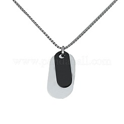Oval 201 Stainless Steel Blank Tag Pendant Necklaces for Men&nbsp;FS-WG04020-01