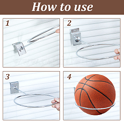 8Pcs Wall Mounted Iron Basketball Rack&nbsp;AJEW-GA0009-27