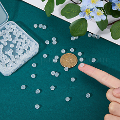 150個のプラスチック製イヤーナット  耳の後ろ  ラウンド  ホワイト  6x5.5mm  穴：1.2mm&nbsp;FIND-FH0008-56