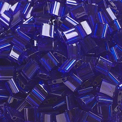 MIYUKIティラビーズ  日本製シードビーズ  2穴  （tl151)透明コバルト  5x5x1.9mm  穴：0.8mm  約118PCS /ボトル  10 G /ボトル&nbsp;SEED-JP0008-TL151