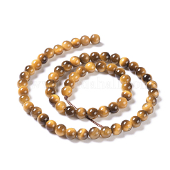 Natural Tiger Eye Round Bead Strands&nbsp;G-L411-07-6mm