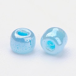 ガラスシードビーズ  セイロン  ラウンド  淡いターコイズ  12/0  2mm  穴：1mm  約30000個/ポンド&nbsp;SEED-A011-2mm-143