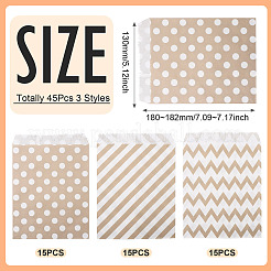 45Pcs 3 Styles Rectangle Kraft Paper Bags&nbsp;CARB-TA0001-14B
