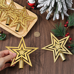 Star Plastic Christmas Tree Topper Ornaments&nbsp;AJEW-WH20004-17D