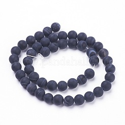 Natural Black Striped Agate/Banded Agate Beads Strands&nbsp;LS-G-F520-50-8mm