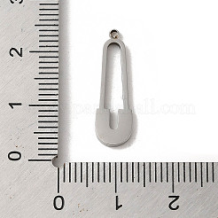 304ステンレススチールエナメルペンダント  ペーパー クリップ チャーム  ステンレス鋼色  22x6.5x1.5mm  穴：1mm&nbsp;STAS-L022-335P