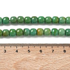 染色された合成マグネサイトビーズの連  ドラム  シーグリーン  6.5~7x5.5~6mm  穴：1.2mm  約66個/連  15.16''（38.5センチメートル）&nbsp;GG-CBA3F2C-B01-02