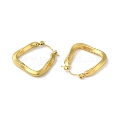 女性用304ステンレスフープピアス  台形  ゴールドカラー  25x3.5mm&nbsp;EJEW-B054-01G