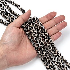チベット風タートルバック模様ジービーズ  天然な瑪瑙  キリン皮瑪瑙  染め  多面カットラウンド  10mm  穴：1mm  約37~38個/連  14.56~14.96インチ（37~38cm）&nbsp;X-G-H1453-1