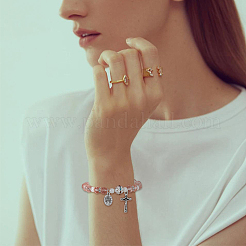 6Pcs 6 Colors Glass & Acrylic Imitation Pearl Beaded Stretch Bracelets Set&nbsp;BJEW-FI0001-37