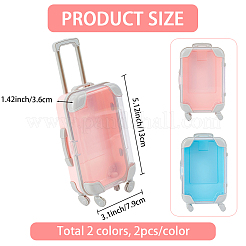 4個 2色 ミニプラスチックスーツケース 包装収納ボックス キャンディ小物用  ミックスカラー  13x7.9x3.6cm  2個/カラー&nbsp;CON-SP0001-26A