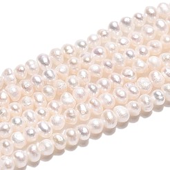 天然養殖淡水パールビーズ連売り  ポテト  乳白色  2~3mm  穴：0.3~0.4mm  約77~80個/連  7.28~7.48''（18.5~19センチメートル）&nbsp;PEAR-T006-16A