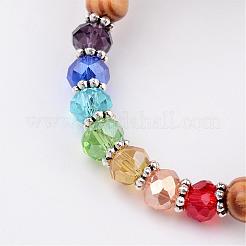 Wood Round Bead Kids Bracelets Stretch Bracelets&nbsp;BJEW-JB02279