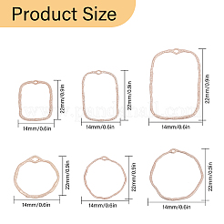 48Pcs 6 Styles Alloy Open Back Bezel Pendants&nbsp;FIND-CA0008-44