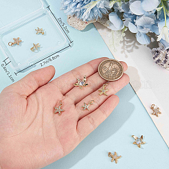 12Pcs 4 Styles Brass Micro Pave Grade AAA Cubic Zirconia Pendants&nbsp;ZIRC-BBC0002-71