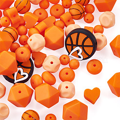 67Pcs 7 Styles Sports Ball Silicone Beads&nbsp;SIL-TA0003-47B