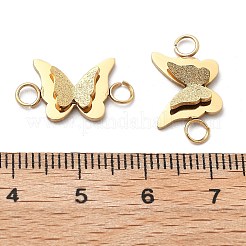 メッキ(IP) 304 ステンレススチール コネクタチャーム  バタフライリンク  18KGP本金メッキ  10.5x18.5x3mm  穴：2.5mm&nbsp;STAS-A103-03G