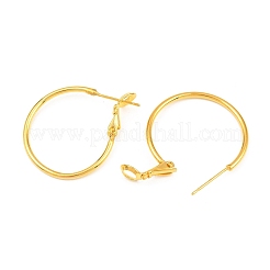 真鍮製フープピアス  リング  18KGP本金メッキ  20x1.5mm  ピン：0.6mm&nbsp;KK-I665-26A-G
