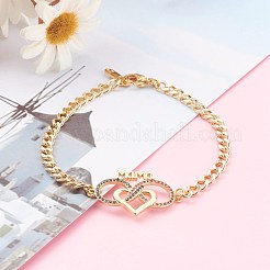 Mother's Day Gifts Brass Micro Pave Cubic Zirconia Link Bracelets&nbsp;BJEW-JB06105-02