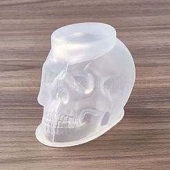 DIY 肖像彫刻 キャンドル作り シリコン像型  ハロウィンモチーフ  3dスカル  ゴーストホワイト  6.6x7.7x11cm  内径：8.2x4.4のCM&nbsp;DIY-E055-45