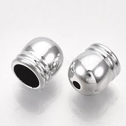 UVメッキABSプラスチックコードエンド  エンドキャップ  プラチナ  9x8mm  穴：1.8mm  内径：5.5mm&nbsp;CCB-S162-19B-04