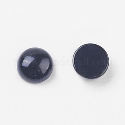 Natural Dyed & Heated Black Agate Cabochons&nbsp;X-G-BA8x4