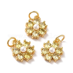Rack Plating Brass Micro Pave Cubic Zirconia Charms&nbsp;KK-A160-22B-G