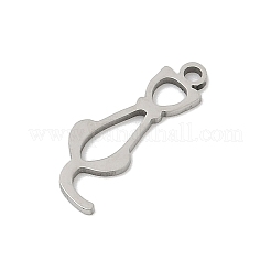 ステンレスペンダント201個  猫の形のチャーム  ステンレス鋼色  18x8x1mm  穴：1.4mm&nbsp;STAS-F316-22P-03