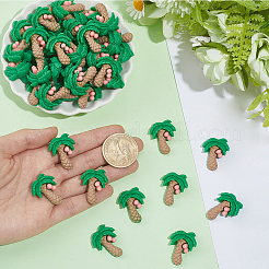 ココナッツの木の樹脂カボション60個  グリーン  25x19.5x8mm&nbsp;FIND-SC0024-03