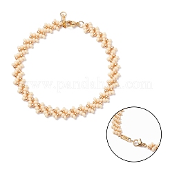 ガラスシードビーズ編みこみアンクレット女性用セット  ブラック  9-5/8インチ（24.5cm）  4個/セット&nbsp;AJEW-AN00465